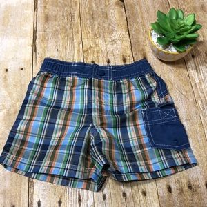 Baby Gap Plaid Swim Trunks - sz 3-6m